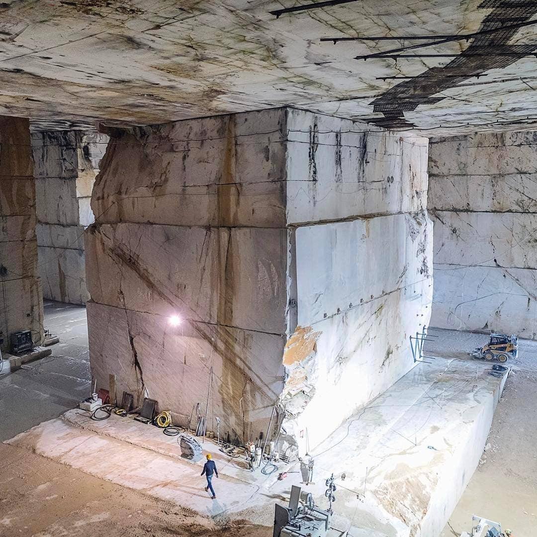 A marble quarry in the Apuan Alps; many Renaissance sculptures were carved from the local stone