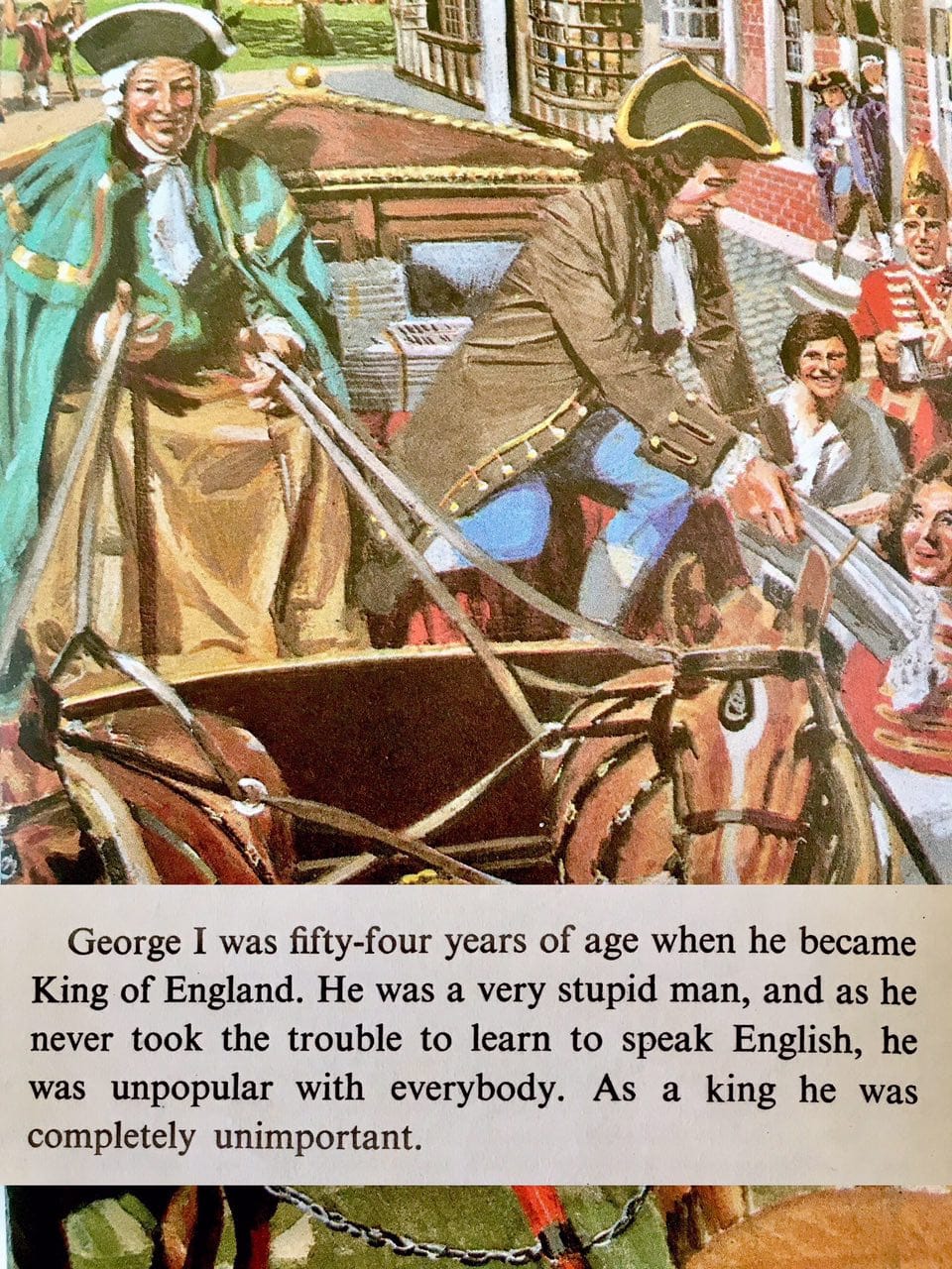 a description of the English king George I (1660-1727) from a book by L. du Garde Peach