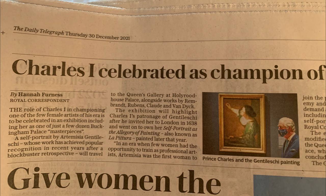 À la Queen's Gallery du palais de Holyroodhouse, à Édimbourg, où l'on trouve des œuvres de Rembrandt, de Rubens, de Claude (Gellée) et de Van Dyck, seront exposées les toiles de l'une des rares femmes peintres célèbres de l'époque, Artemisia Gentileschi