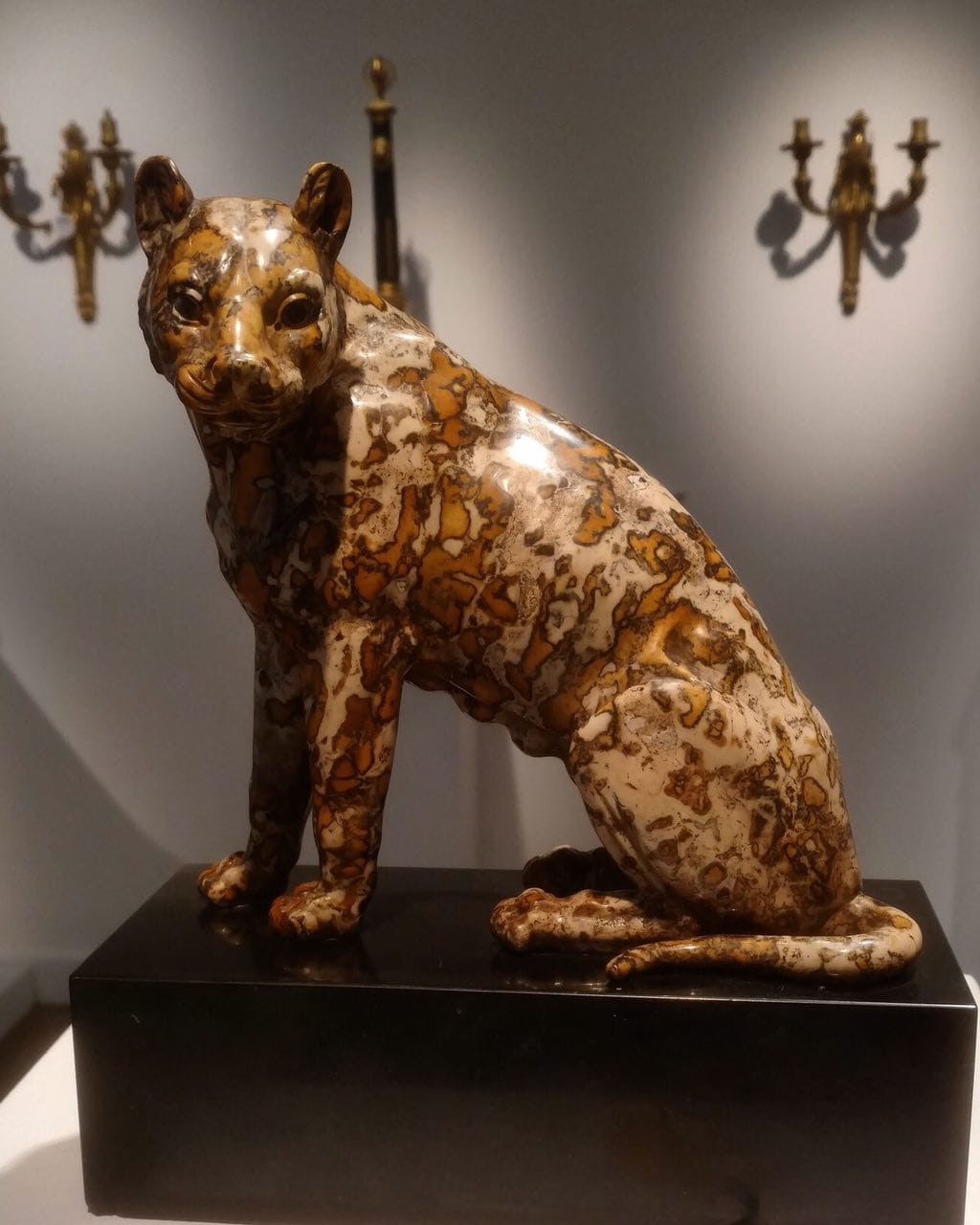 An Incredibly Detailed Female Leopard in Giallo Tigrato Marble (the Stone That Adorns Santa Maria Maggiore)