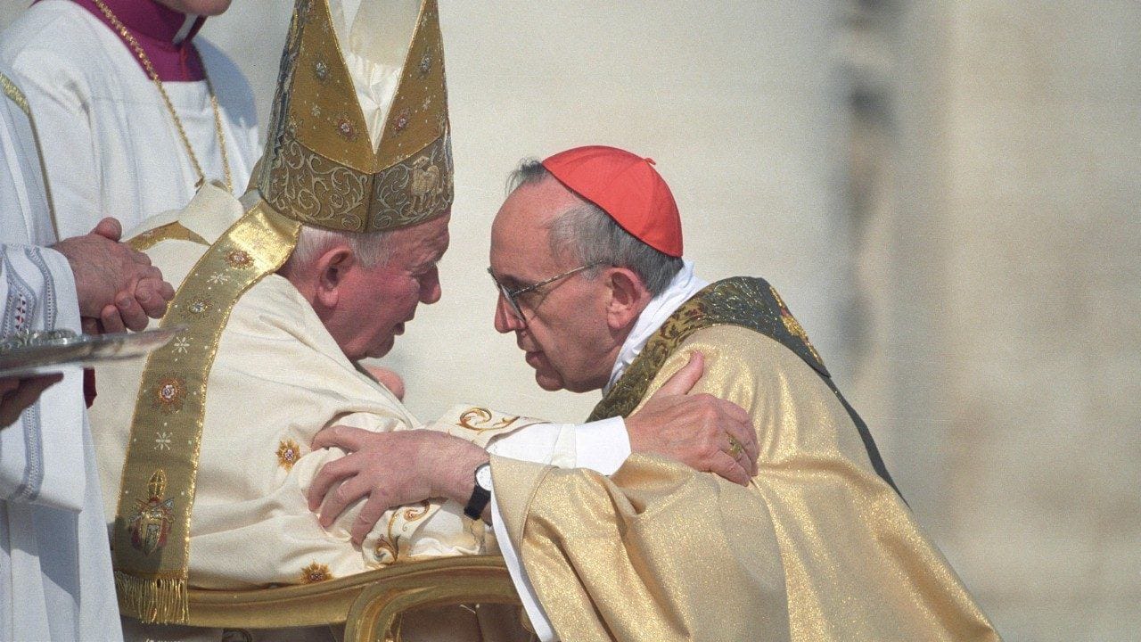 Cardinal Bergoglio and Pope John Paul II