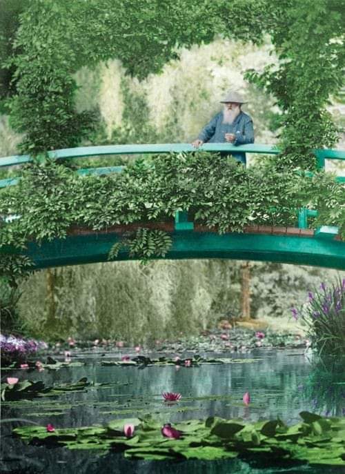 Claude Monet in His Garden at Giverny