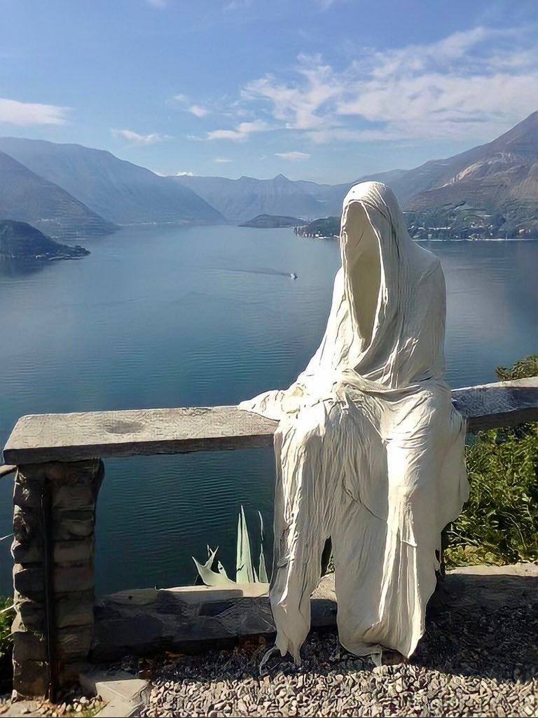 Monument to a Dementor in Vezio, Italy, on the shore of Lake Como