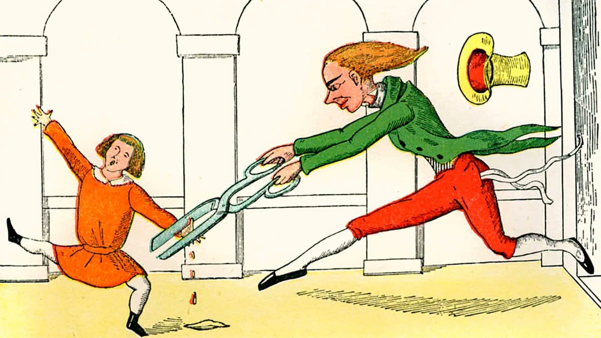 Hoffmann's tale of a boy who sucked his finger and a modern retelling with a phone
