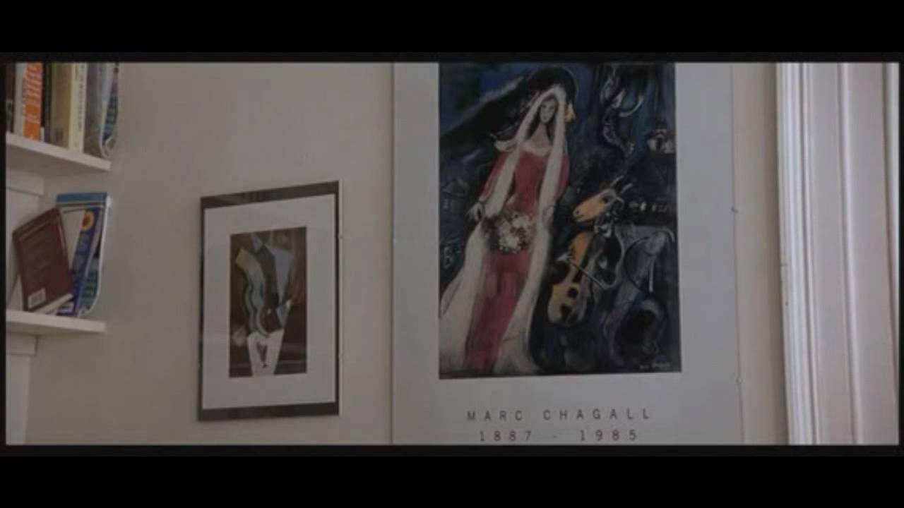 In honour of Marc Chagall's birthday, I want to recall the appearance of his painting "The Bride" in one of the most sentimental and, incidentally, highest-grossing of English films: Roger Michell's "Notting Hill" of 1999