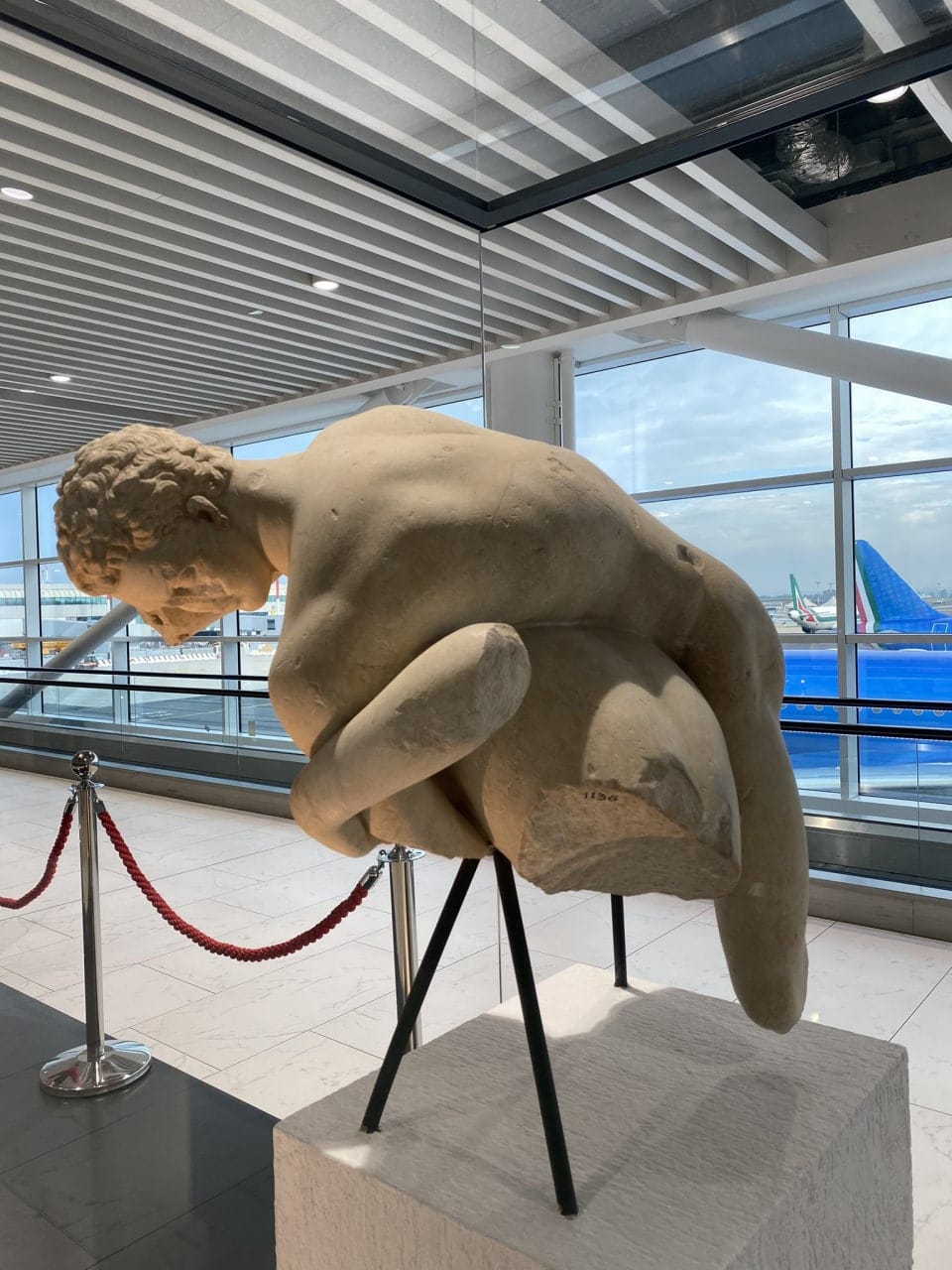 Ancient Sculptures from the Archaeological Park of Ostia Antica on Display at Rome's Fiumicino Airport