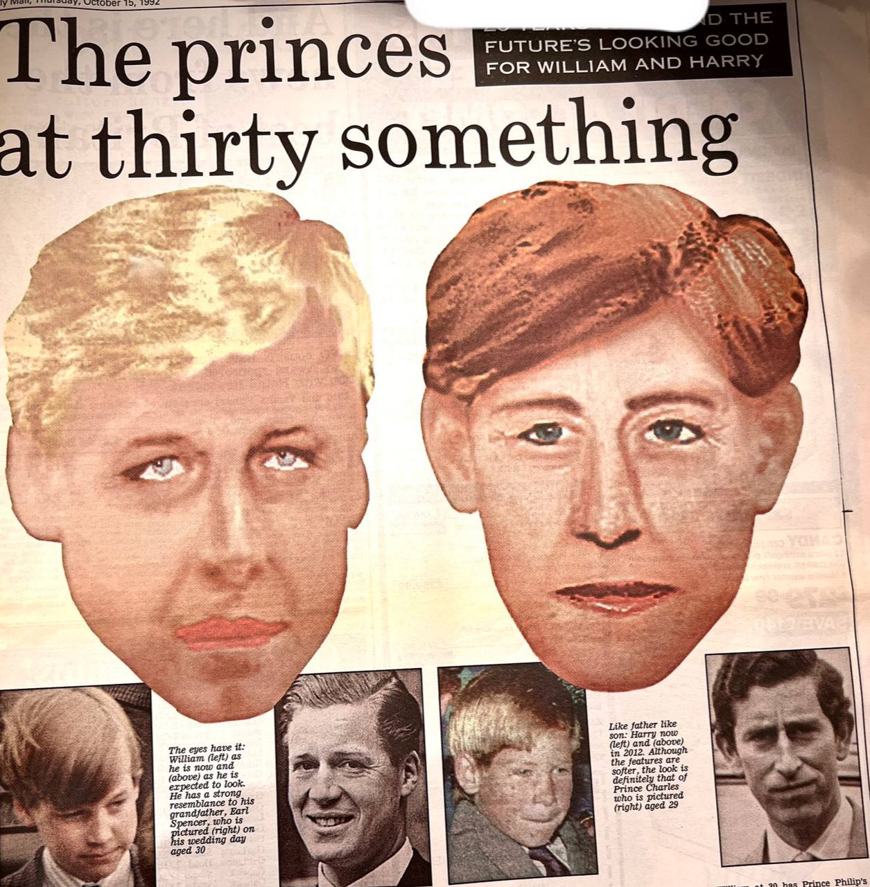 En 1992, le Daily Mail publiait des portraits-robots de police censés montrer à quoi ressembleraient les princes William et Harry au début de leur trentaine