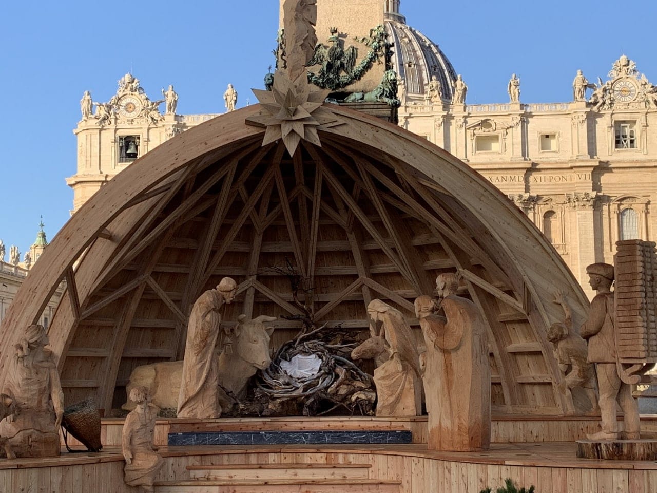 Wooden Nativity Scene from Sutrio Installed in Saint Peter's Square