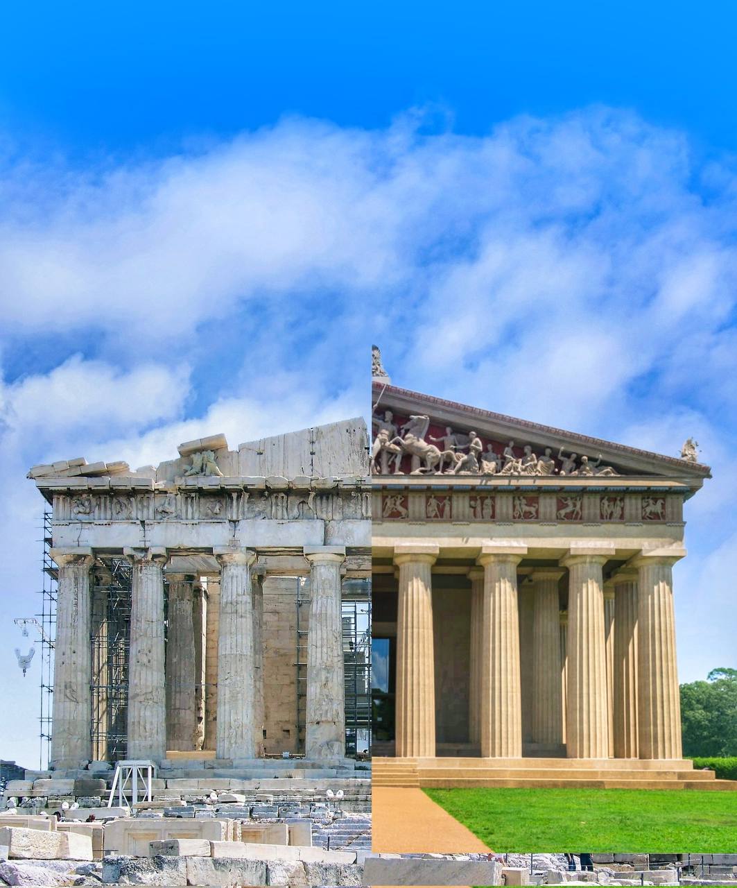 Concrete replica of the Parthenon in Nashville, built for an exhibition and now a museum