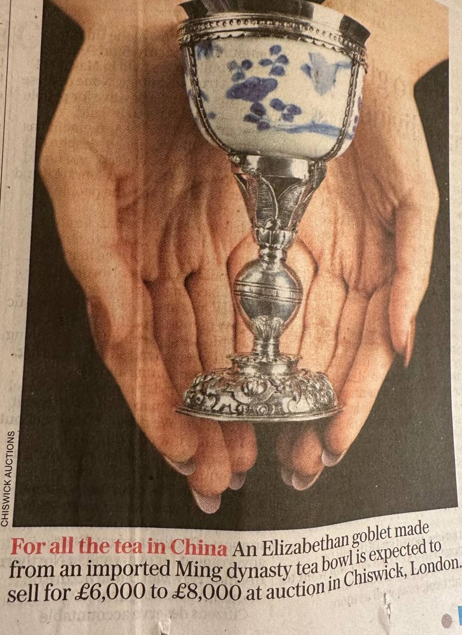 Take a porcelain cup, fit it with a silver stem, and you have a goblet