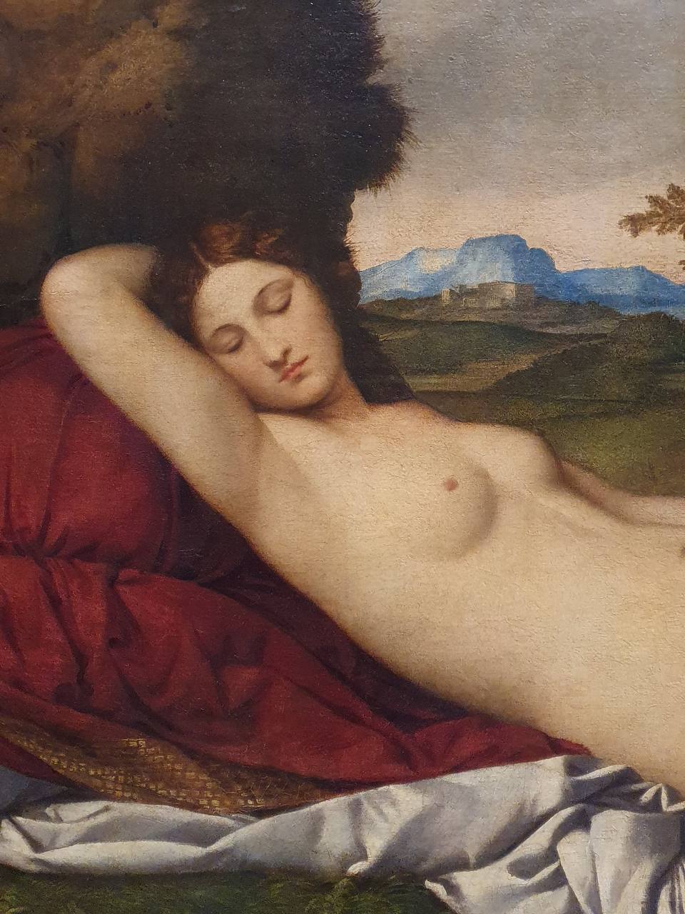 La première représentation monumentale d'un nu féminin dans la peinture italienne fut la « Vénus endormie », dite aussi Vénus de Dresde, due au grand maître de la Haute Renaissance, le Vénitien Giorgione, 1508