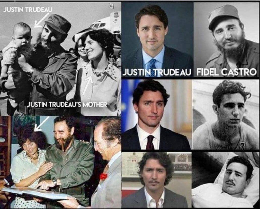 Rumours that Justin Trudeau is Fidel Castro's son and his likeness to Pierre Trudeau