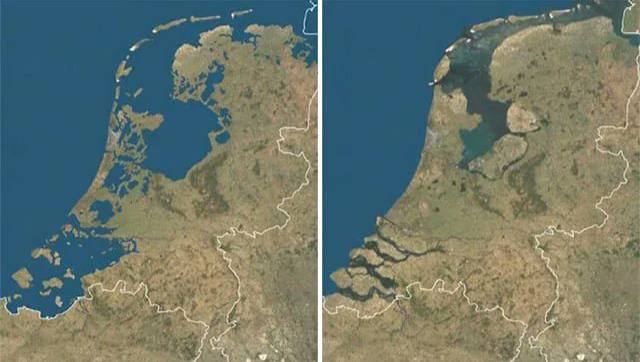 The Netherlands in 1300 and in 2023