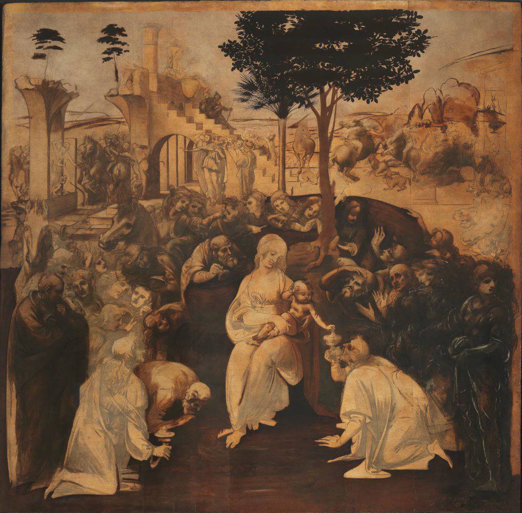 Leonardo da Vinci, Adoration of the Magi, 1481-82