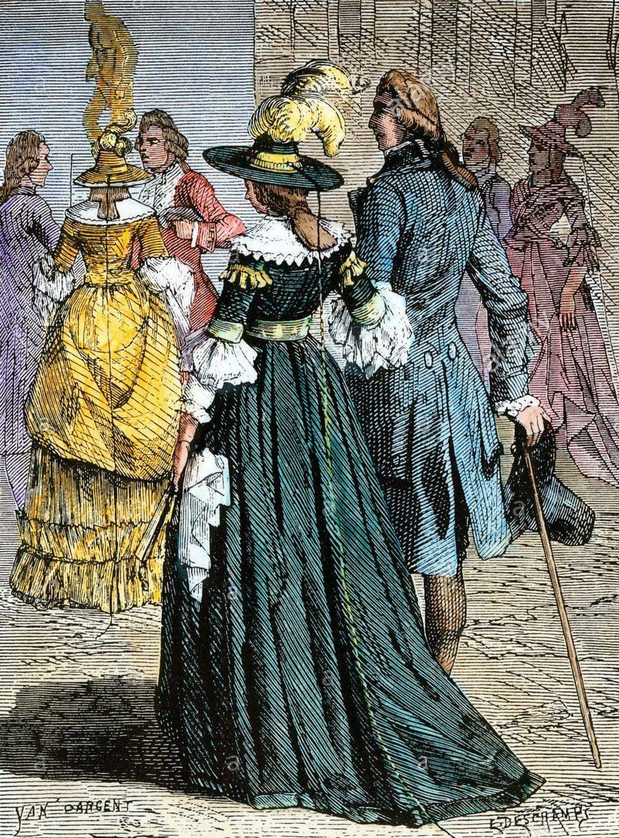 Umbrellas and hats with lightning rods in Europe after Franklin's 1752 invention