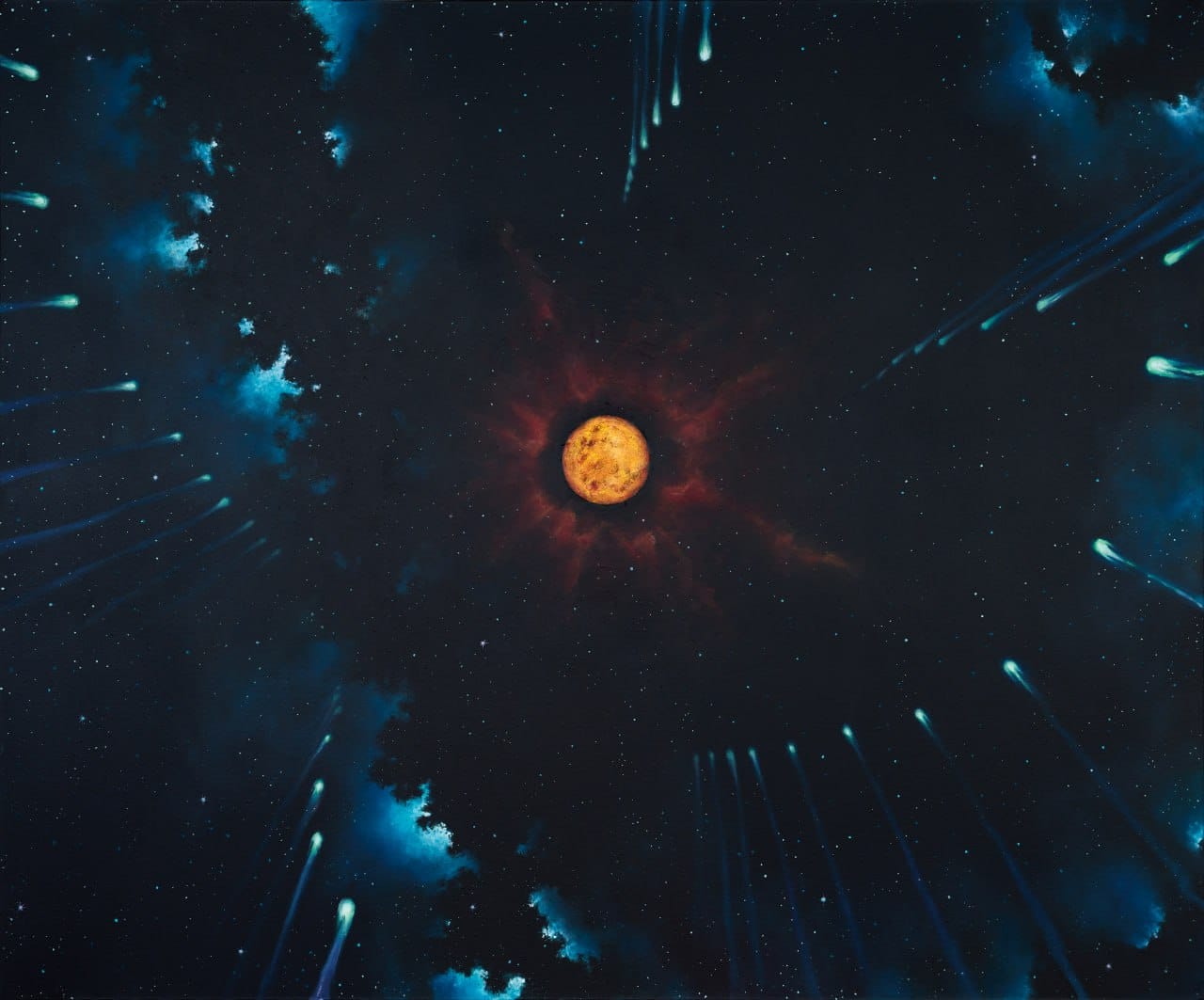 Two exhibitions by Rostan Tavasiev open at once at Sistema Gallery, both on a cosmic theme: "Asteroids and Comets" and "Planetary Nebulae"