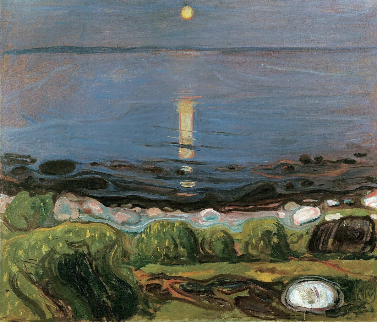 Edvard Munch peint « Nuit d'été sur la plage » en 1902 à Åsgårdstrand