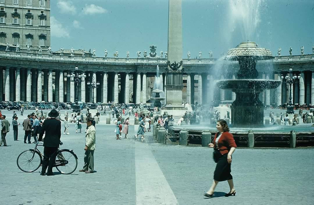 Ватикан, площадь Святого Петра в 1950-е