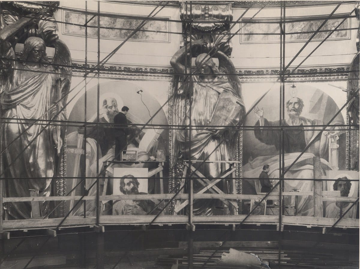 Реставрация росписи барабана купола Исаакиевского собора в 1954-1963-е гг