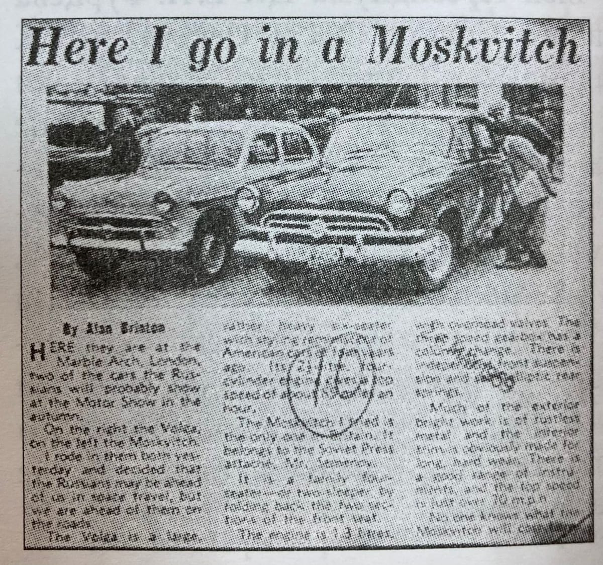 Москвич и Волга в обзоре советских автомобилей London Evening News 1959 года