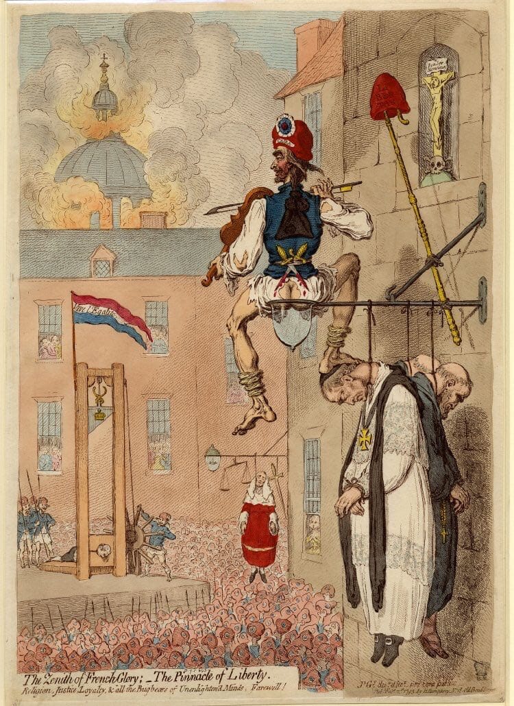 Английская сатира об ужасах, творящихся во Франции, 1793 год