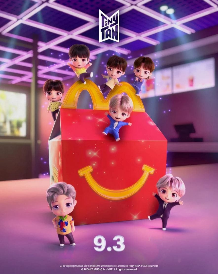 Группа BTS и McDonald's запустили коллаборацию с фигурками участников в Хэппи Мил