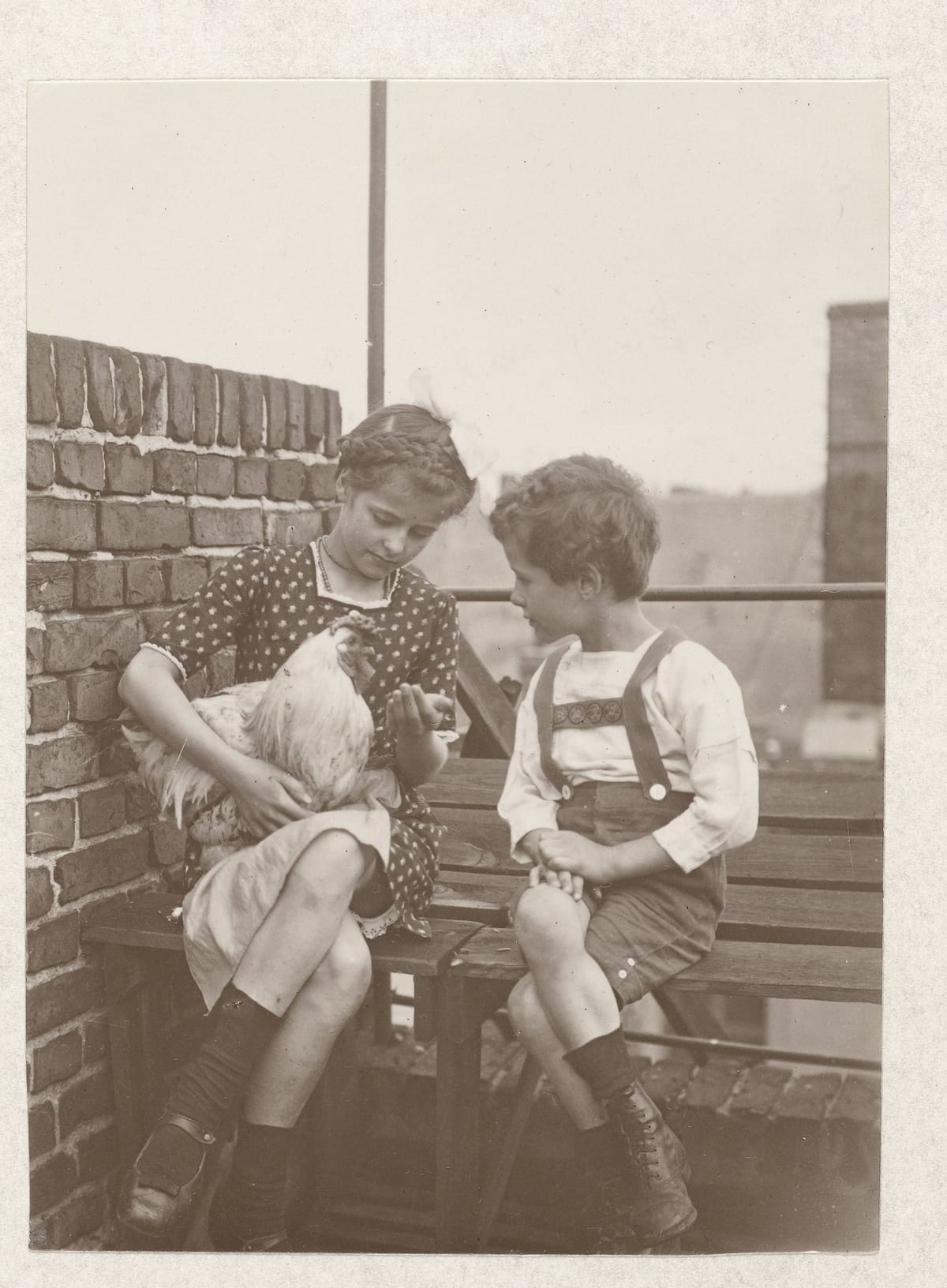 Фотография детей с петухом, Берлин, 1918-1920