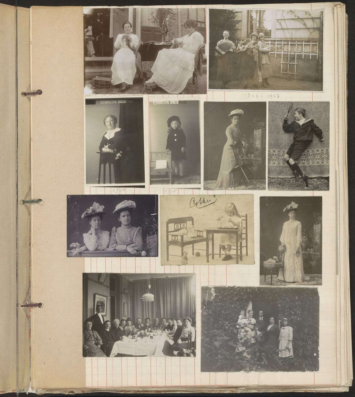 Лист из альбома с семейными фотографиями, 1900-1920