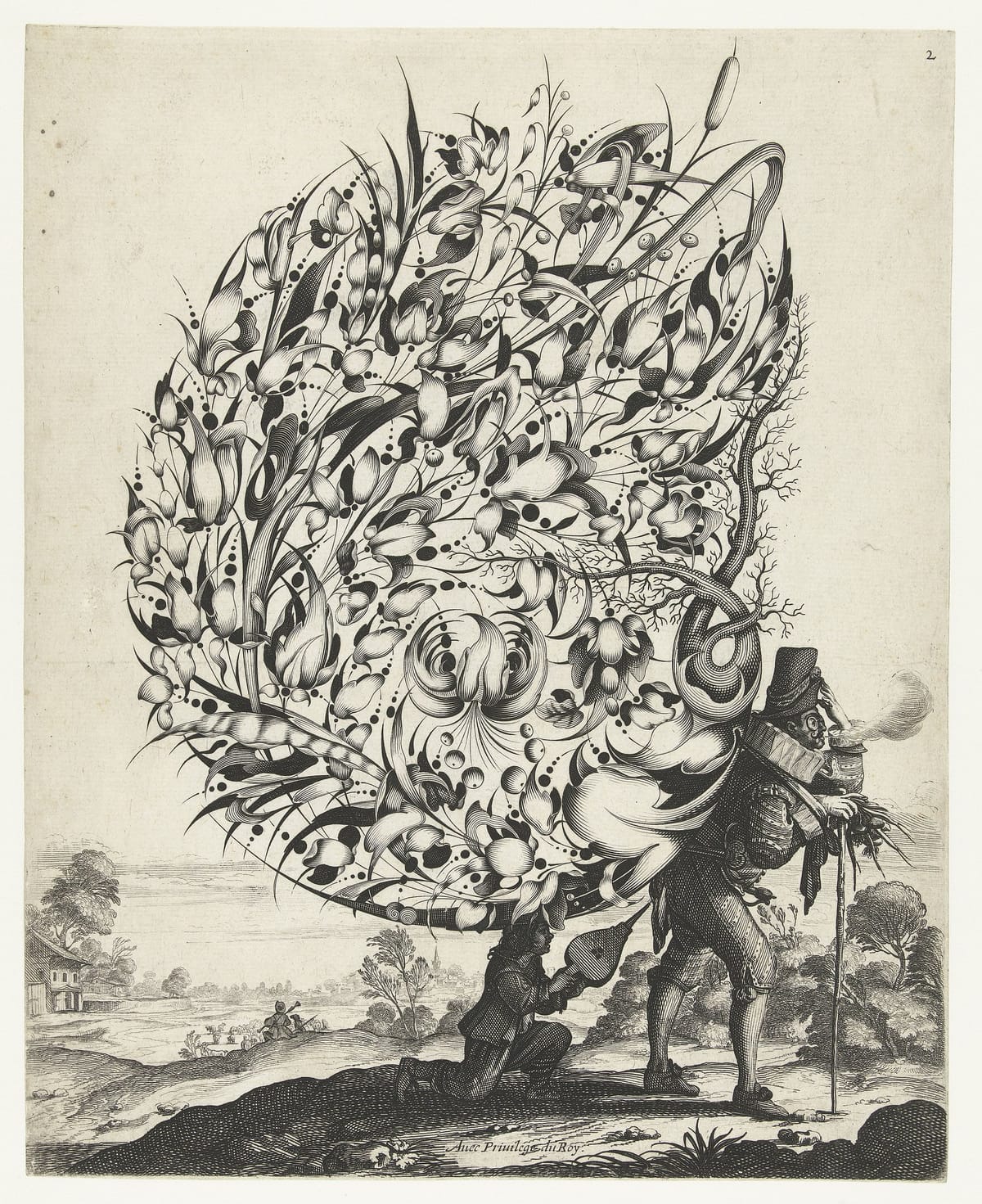 Букет на спине коробейника, Исаак Брио, Париж, 1635