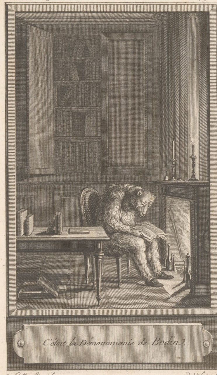 Медведь, читающий у огня, 1749–1792 гг