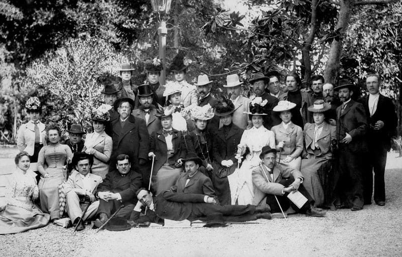 Актеры МХАТа с Антоном Чеховым и Максимом Горьким в Ялте, 1900