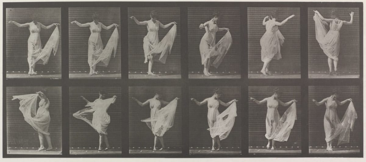 Женщина, исполняющая пируэт, 1887, фотограф Эдвард Мейбридж