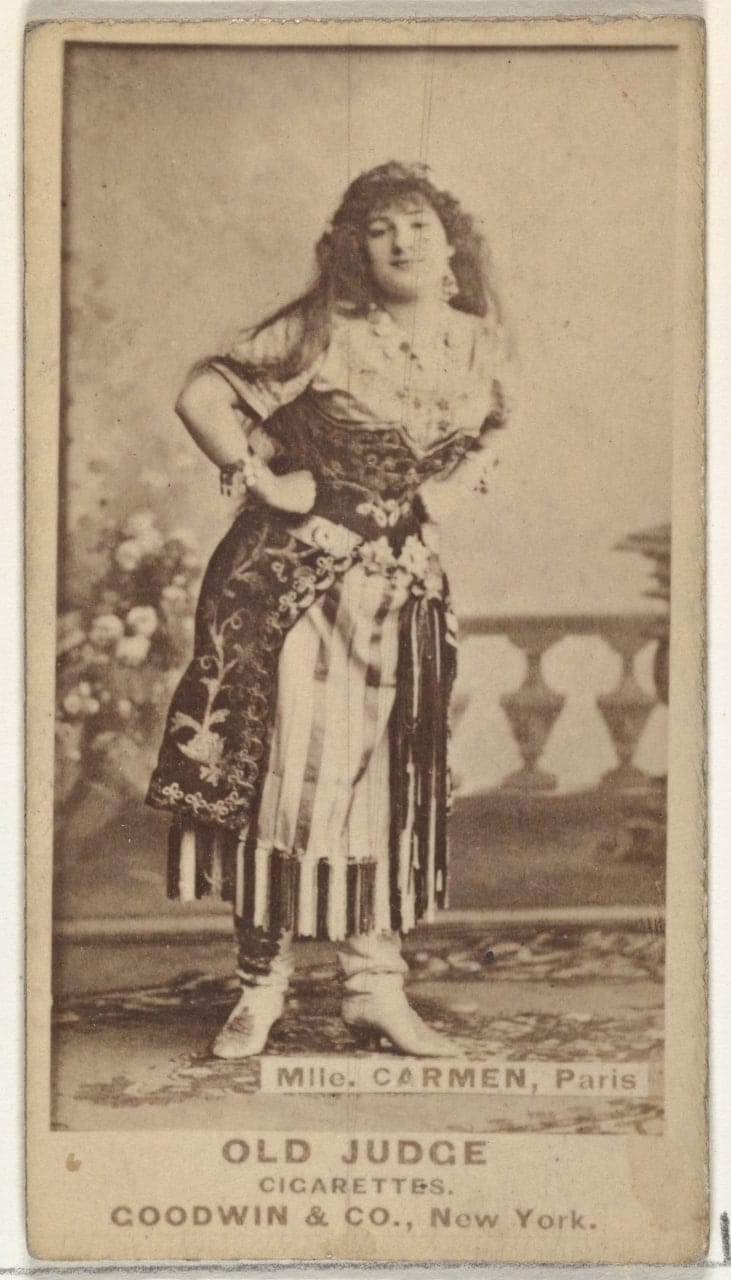 Карточки с актерами и спортсменами с рекламой сигарет, 1887-1889