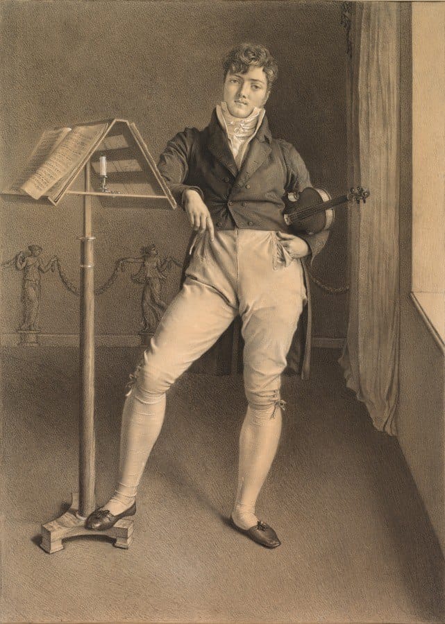 Портрет юного скрипача Жана Видаля (1789–1867), сделанный в 1808 г. юным 21-летним художником Адриеном Виктором Оже