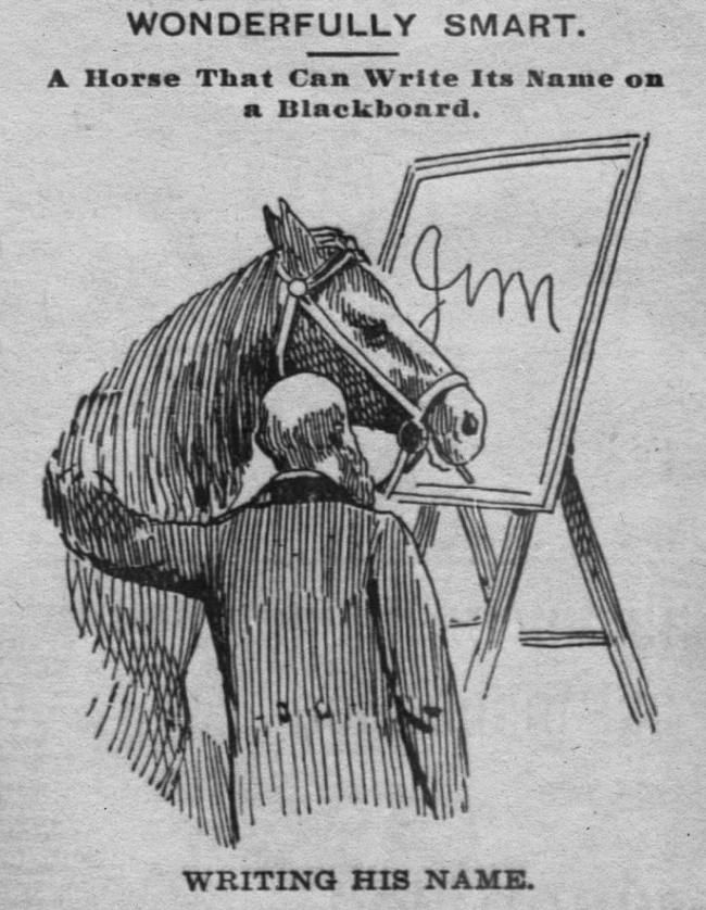 Лошадь умеет писать свое имя, март 1898 года