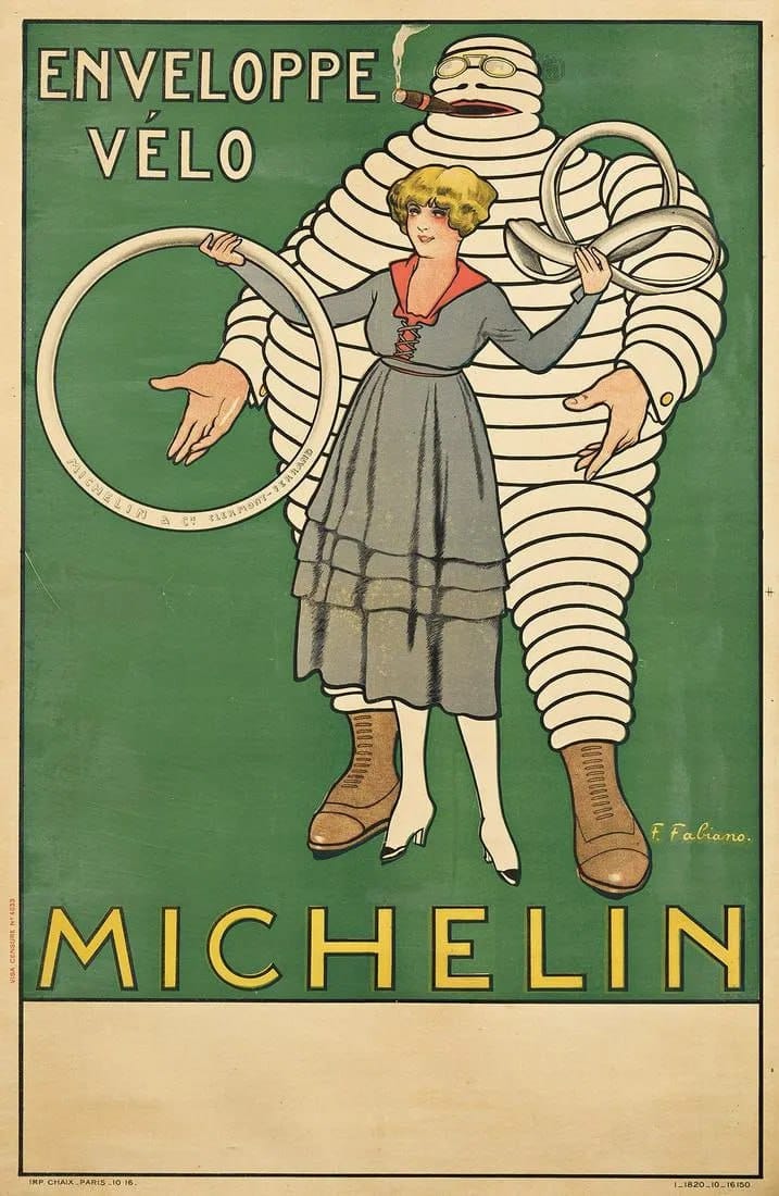 Рекламный постер шин Michelin, 1916