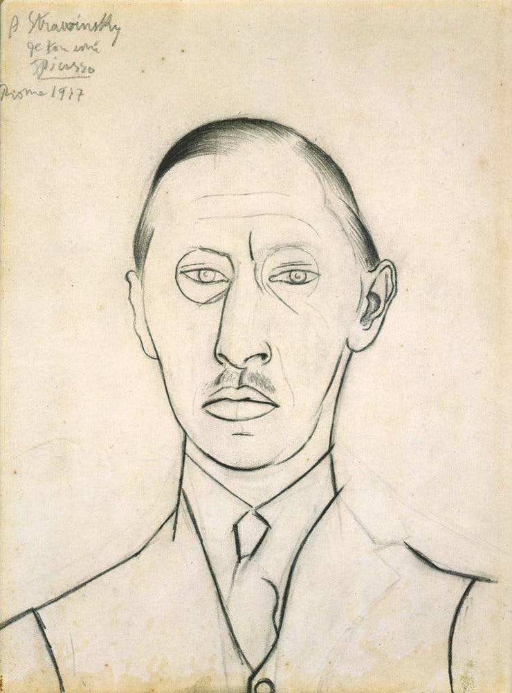 Пабло Пикассо, портрет Игоря Стравинского, 1917 год