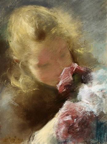 Луиза Бреслау «Девочка с розой», 1893 год