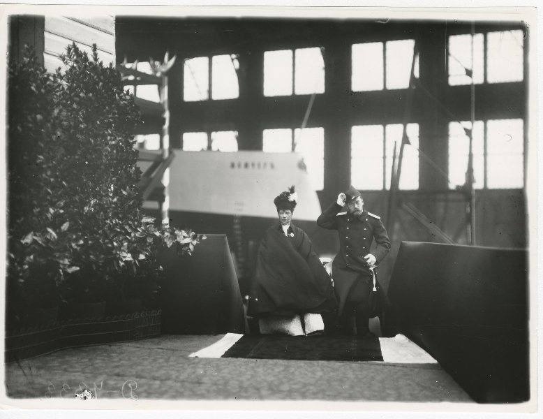 Император Николай II в день спуска на воду яхты «Александрия», 1903 год