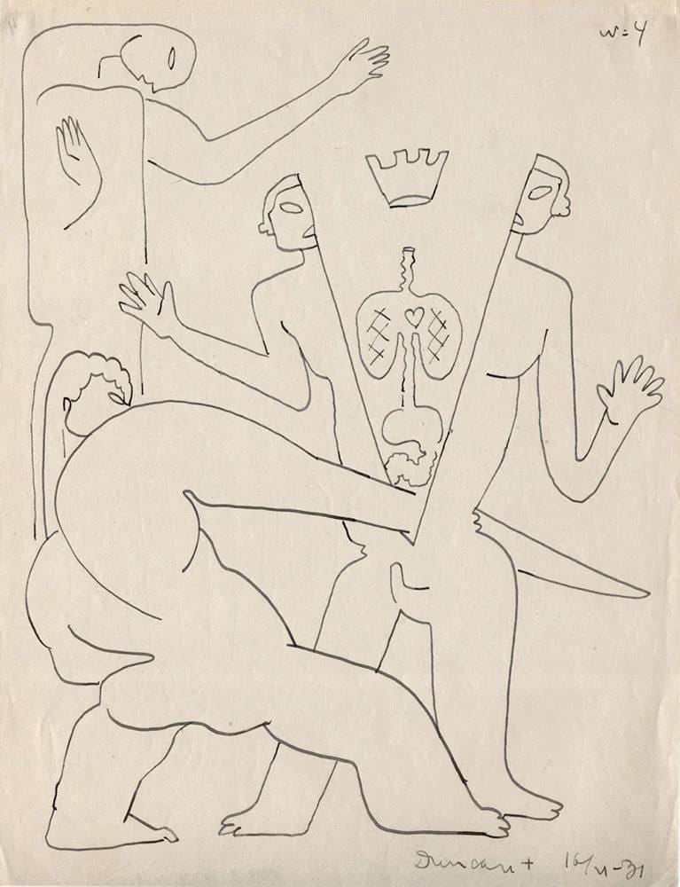 Рисунок Сергея Эйзенштейна из цикла «Убийство короля Дункана», 1931 год