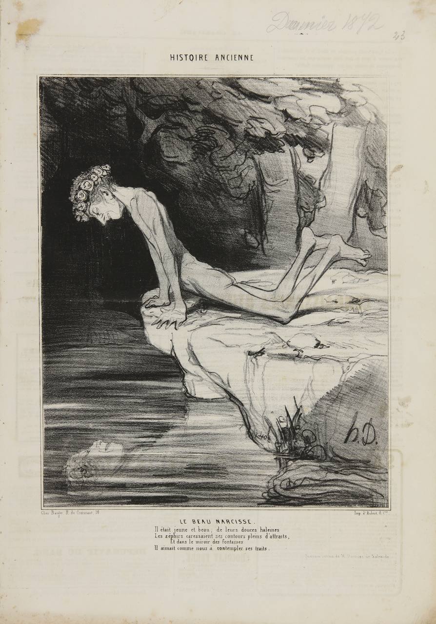 Оноре Домье «Прекрасный Нарцисс», 1842 год