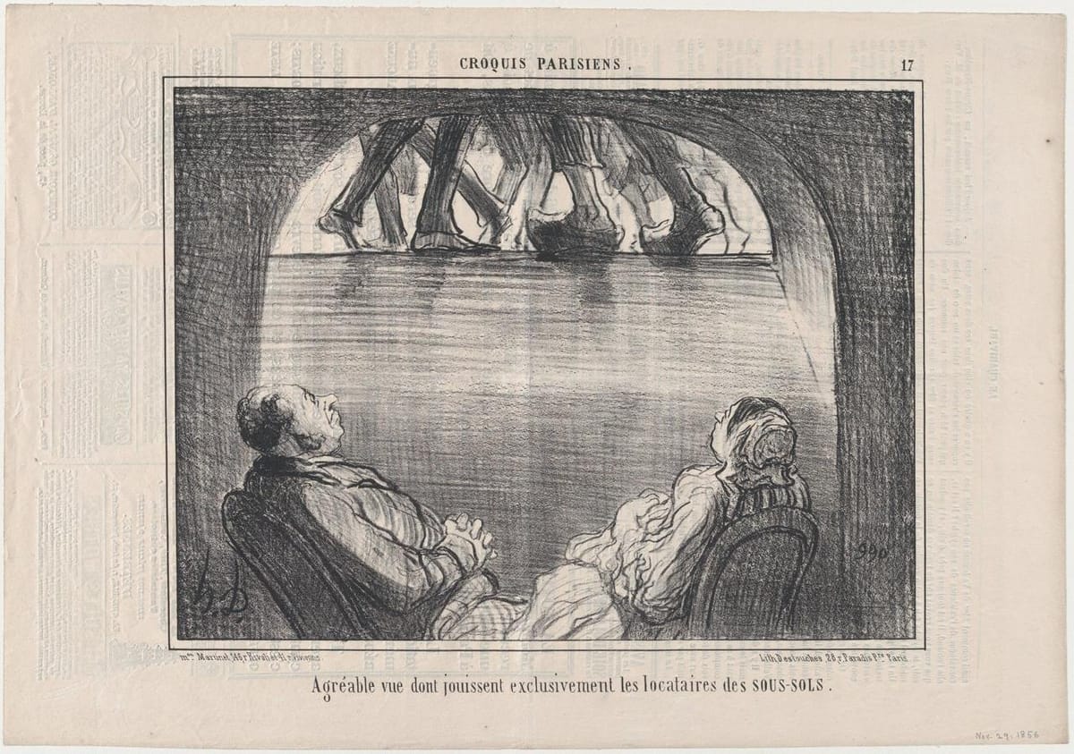 Оноре Домье «Вид из подвала на мир наверху», 1856