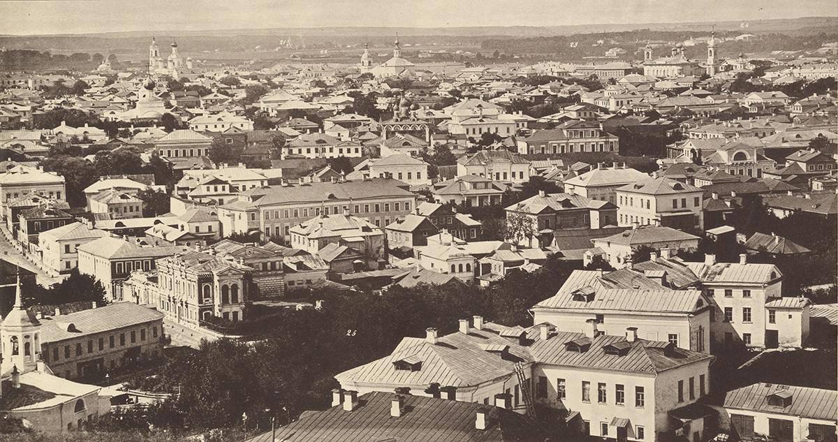 Фрагмент панорамы Москвы с храма Христа Спасителя, 1867 год