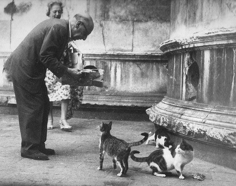 Игорь Стравинский с женой Верой в Венеции, 1956 г