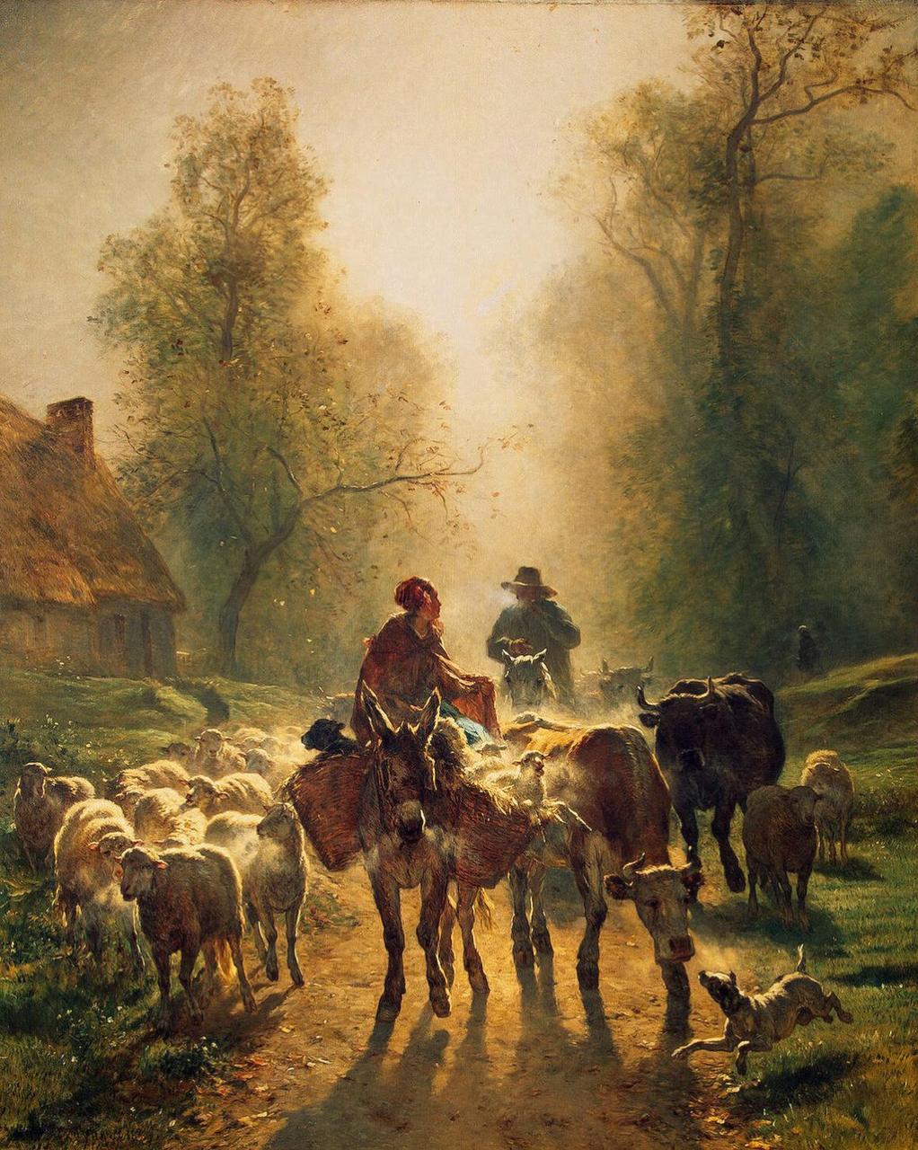 Констан Тройон «Отправление на рынок», 1859 год