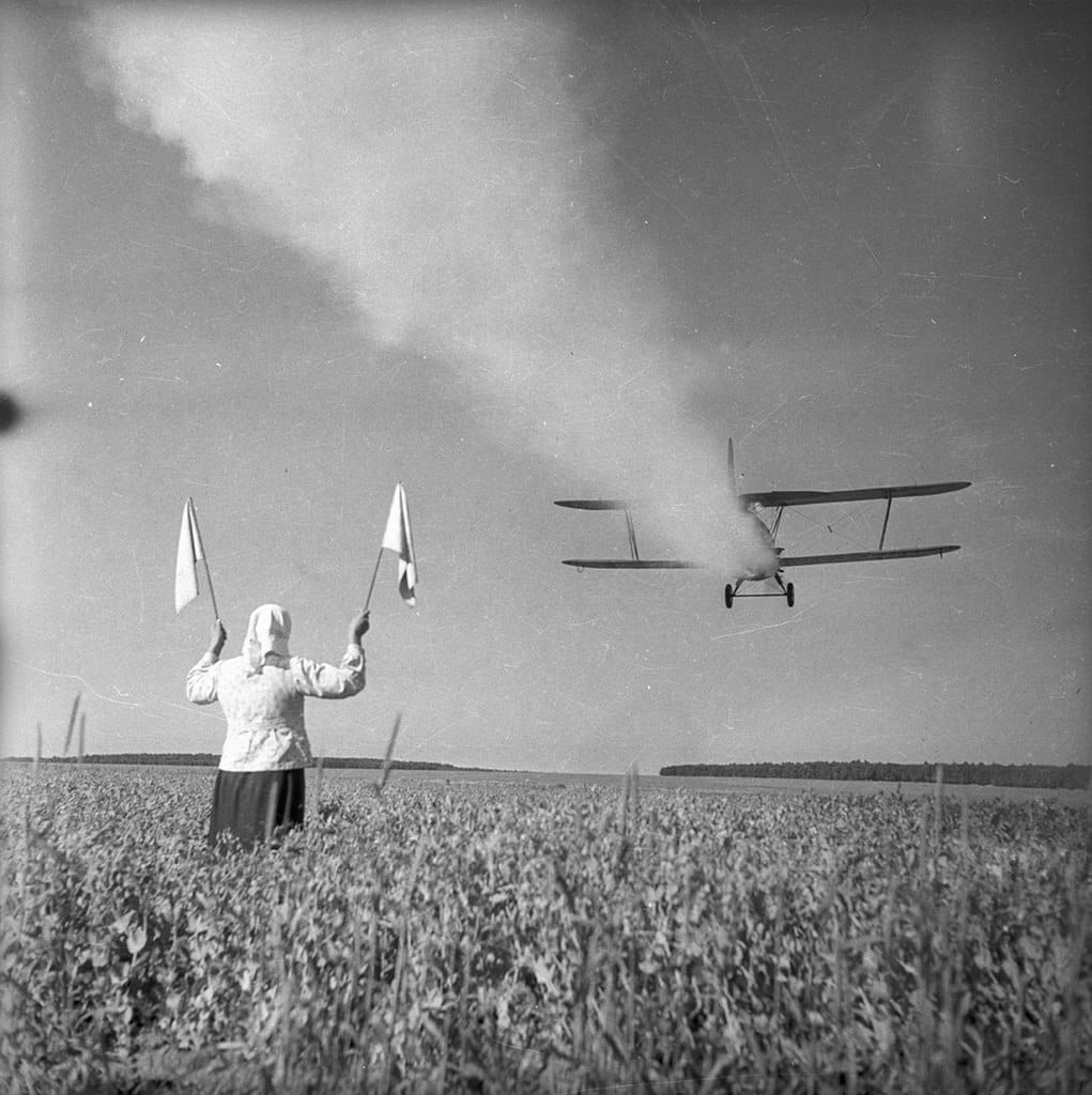 Авиационное опыление полей, 1949 год