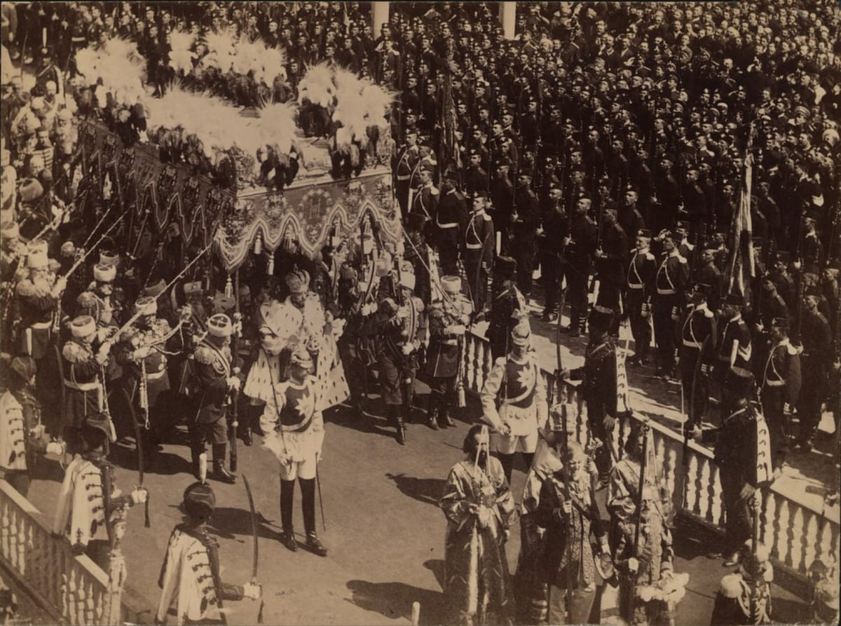 Церемония коронации Николая II в Москве, 1896