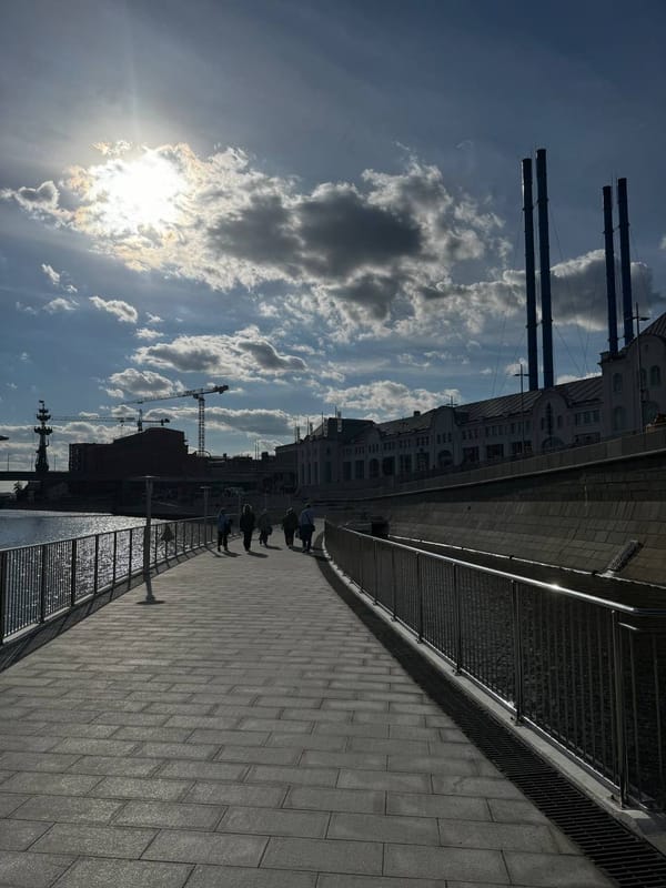 Новый пешеходный мост вдоль Болотной набережной