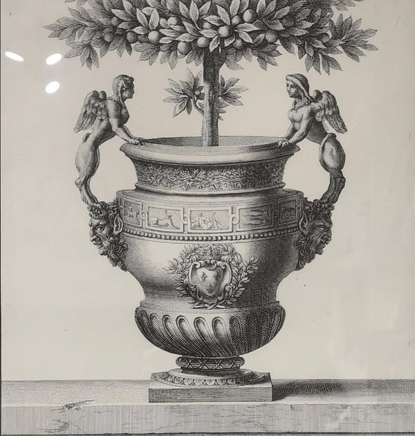 Ваза с химерами в Версальском парке, Партер дю Миди, 1665 год