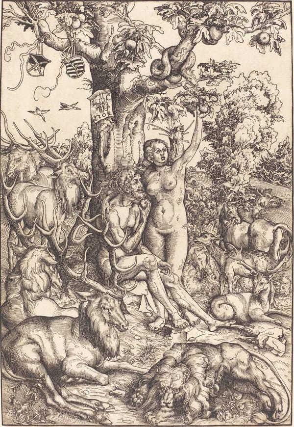 Адам и Ева в раю, Лукас Кранах Старший, 1509 год